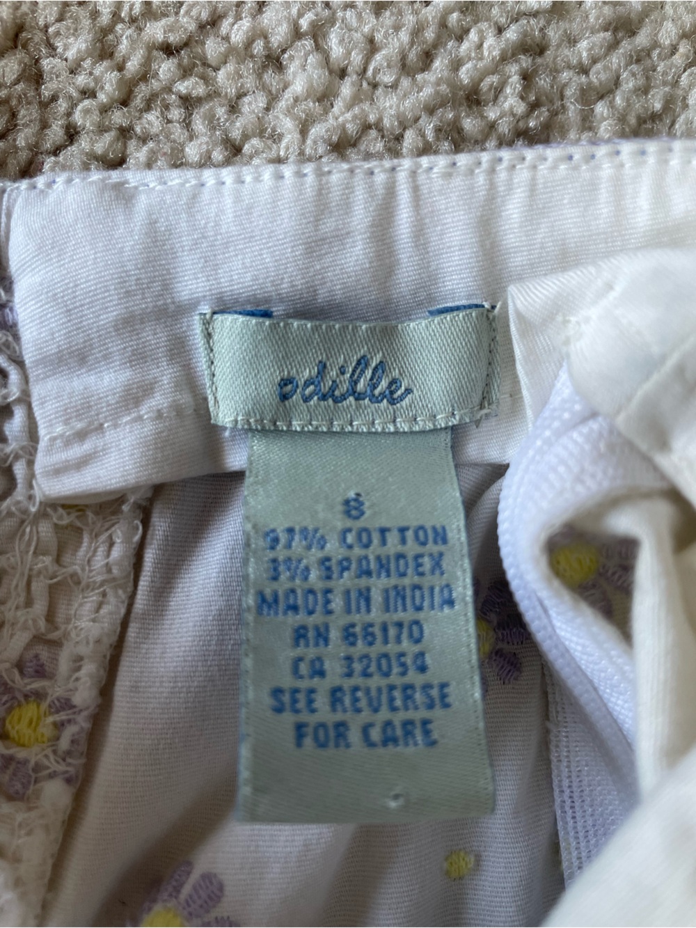 Odille White Halter Floral Peplum Tank Top with Lavender Trim - Picture 4 of 7